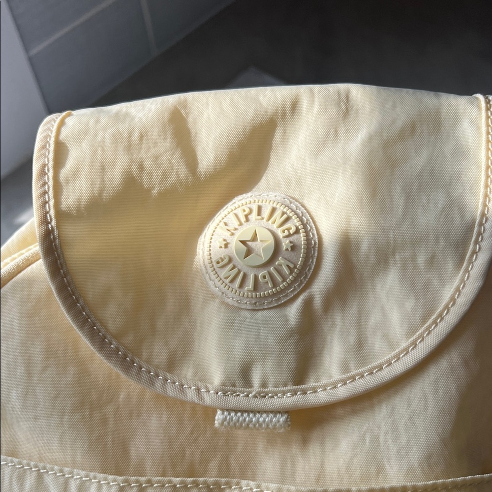 Kipling Cream Backpack With Monkey Keychain - image 5